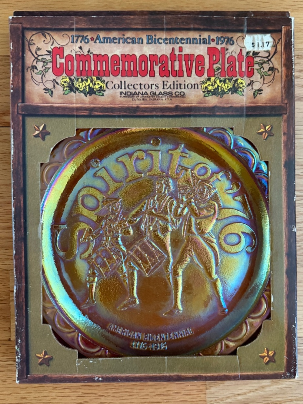 NWT Spirit of 76 Bicentennial Commemorative Plate Indiana Glass Co.